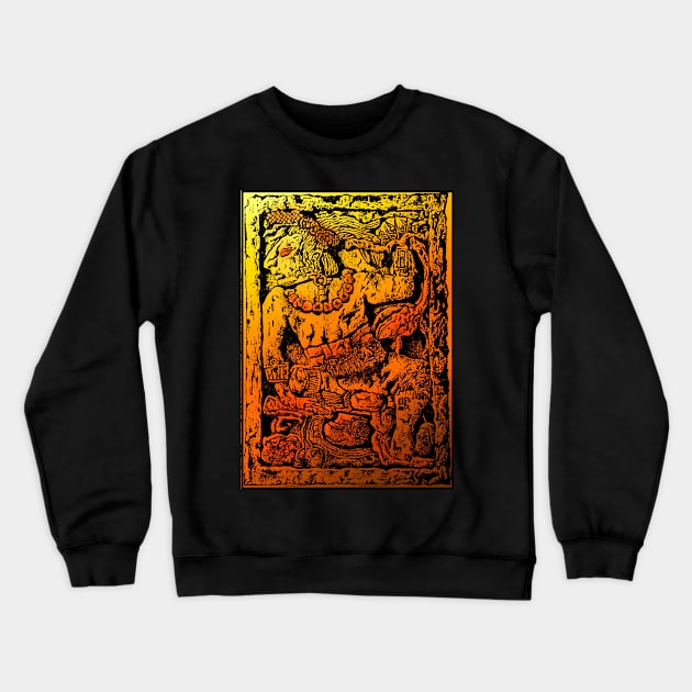 MESOAMERICAN MAYAN FIGURE Crewneck Sweatshirt by Larry Butterworth